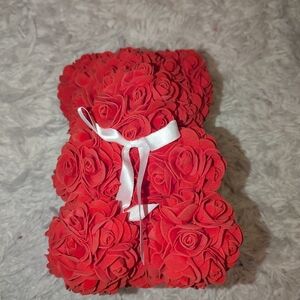 Way To Celebrate Red Artificial Rose Bear Valentine's Day Gift